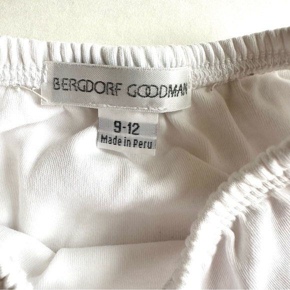 BERGDORF GOODMAN White Baby Bloomers 100% Peruvian Cotton 9-12 Months - Picture 2 of 4
